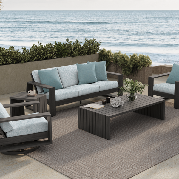 Novara Sofa Outdoor Patio Aluminum Cushion Lounge Couch
