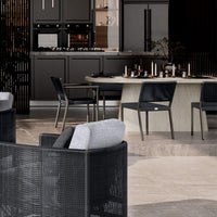 Pompano 84 Rectangular Dining Table Outdoor Patio Stone Look