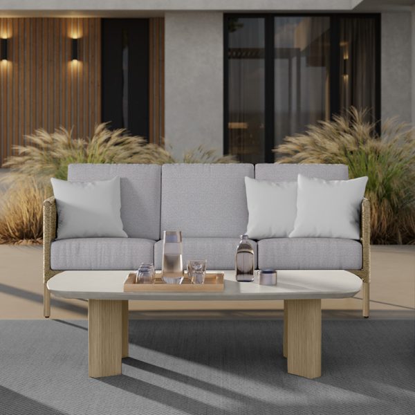 Orleans Sofa Outdoor Patio Wicker Cushion Lounge Couch