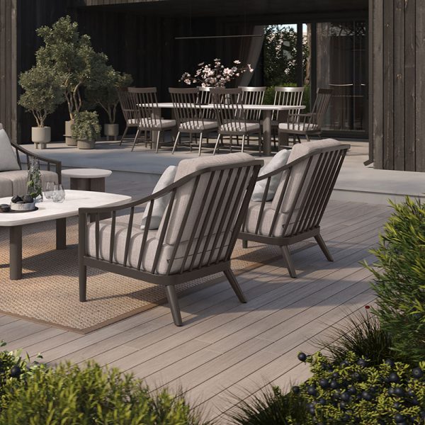 Palazzo Club Chair Outdoor Patio Aluminum Cushion Lounge Chair