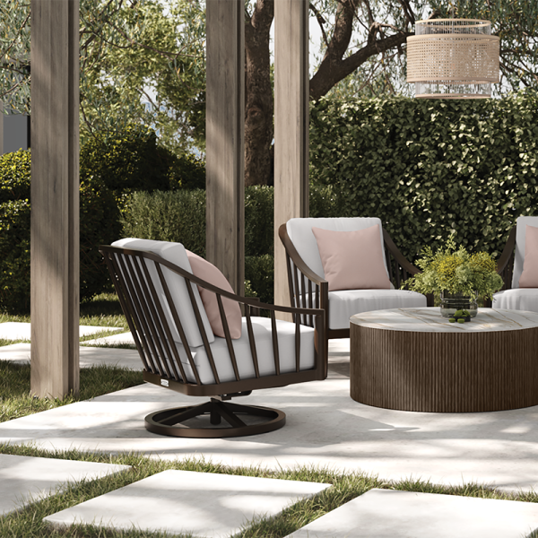 Palazzo Club Swivel Rocker Outdoor Patio Cushion Lounge Chair