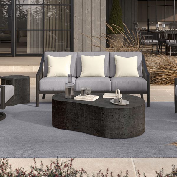 Tahoe Coffee Table Outdoor Patio Stone Look Lounge Table