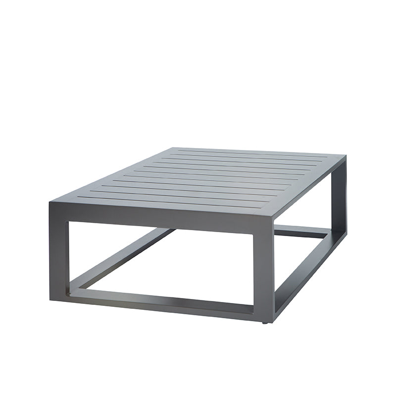 Palermo Chat Table Outdoor Patio Aluminum Slatted Coffee Table