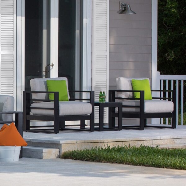 Palermo End Table Outdoor Patio Aluminum Slatted Side Table