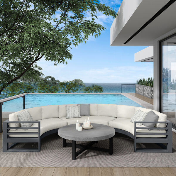 Palermo Curved Sofa Section Outdoor Patio Modular Lounge Sofa