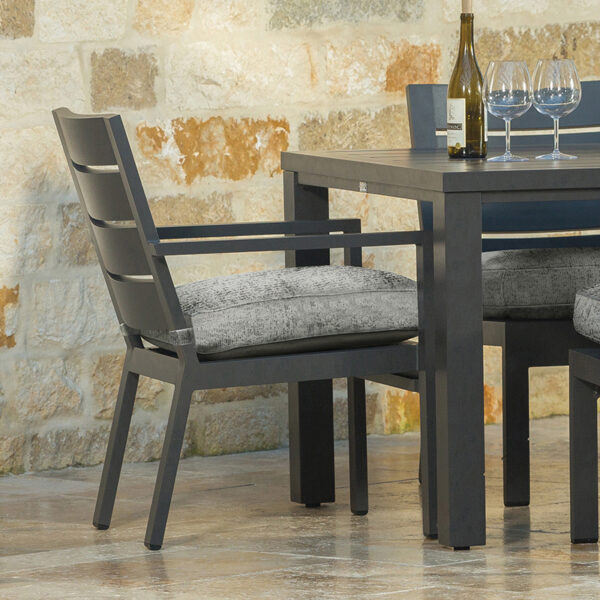 Palermo Dining Arm Chair Outdoor Patio Aluminum Cushion Chair