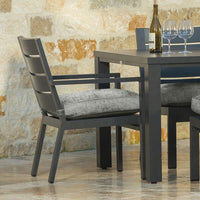 Palermo Dining Arm Chair Outdoor Patio Aluminum Cushion Chair