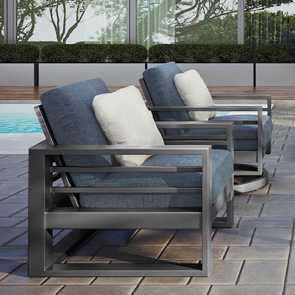 Palermo Club Chair Outdoor Patio Aluminum Cushion Lounge Chair