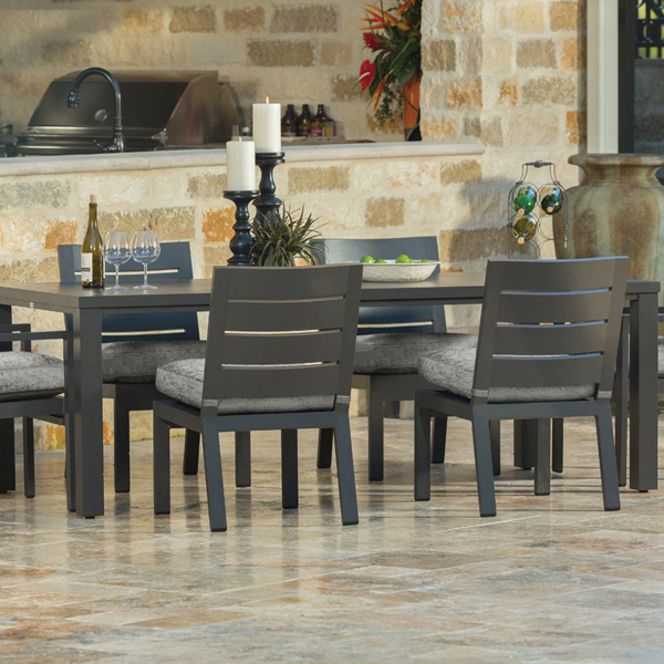 Palermo Dining Side Chair Outdoor Patio Aluminum Cushion Chair