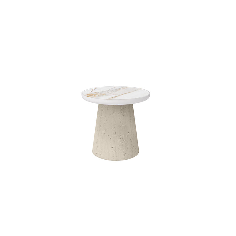 Pompano Aspen End Table Outdoor Stone Top Patio Side Table