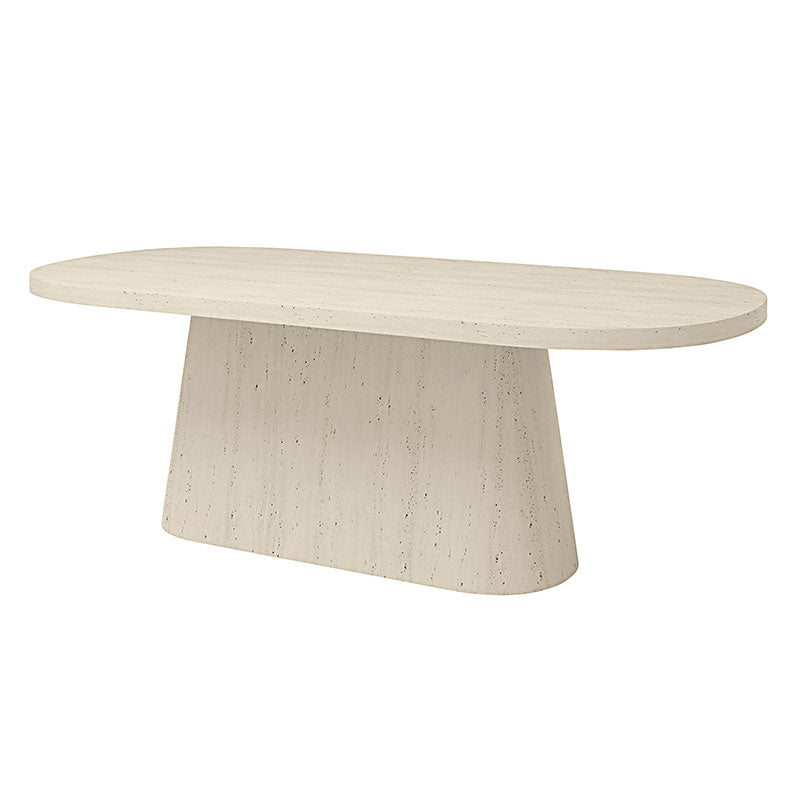 Pompano 84 Rectangular Dining Table Outdoor Patio Stone Look