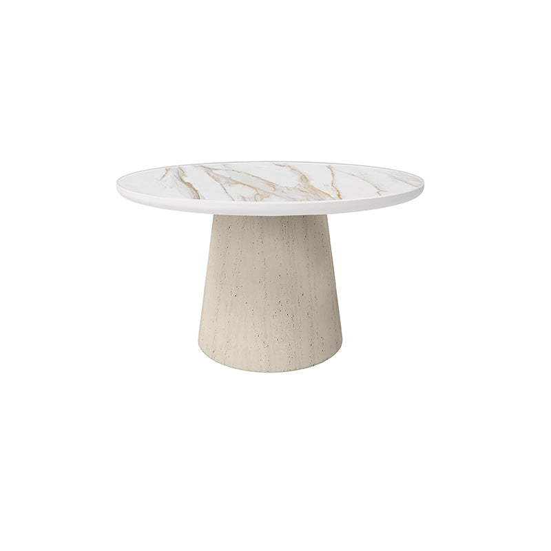 Pompano Aspen 54 Round Dining Table Outdoor Stone Top Patio