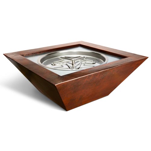 Sedona Hammered Copper Fire Bowl (Match Lit)
