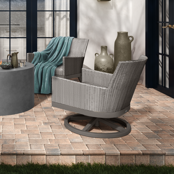 Siena Club Swivel Rocker Outdoor Patio Woven Lounge Chair
