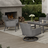 Siena Club Swivel Rocker Outdoor Patio Woven Lounge Chair