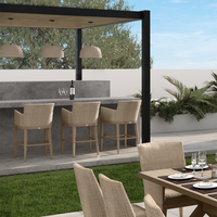 Siena Counter Height Stool with Arms Outdoor Patio Bar Stool
