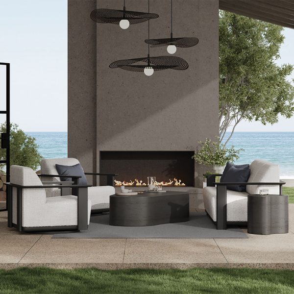 Tahoe Coffee Table Outdoor Patio Stone Look Lounge Table