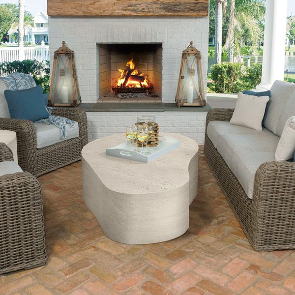 Tahoe Coffee Table Outdoor Patio Stone Look Lounge Table