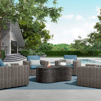 Tahoe Fire Pit Outdoor Patio Propane Stone Look Fire Table