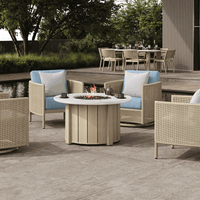 Trevi Aspen 42 Round Fire Pit with Lid 55,000 BTU Fire Table