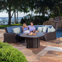Trevi 50 Round Aluminum Fire Pit with Lid 55,000 BTU Fire Table