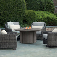 Trevi 50 Round Aluminum Fire Pit with Lid 55,000 BTU Fire Table