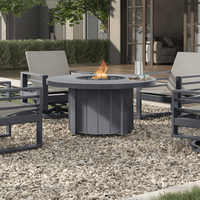 Trevi 50 Round Aluminum Fire Pit with Lid 55,000 BTU Fire Table