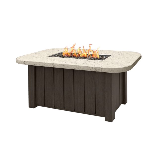 Trevi Pompano Rectangular Fire Pit with Lid 55,000 BTU Fire Table