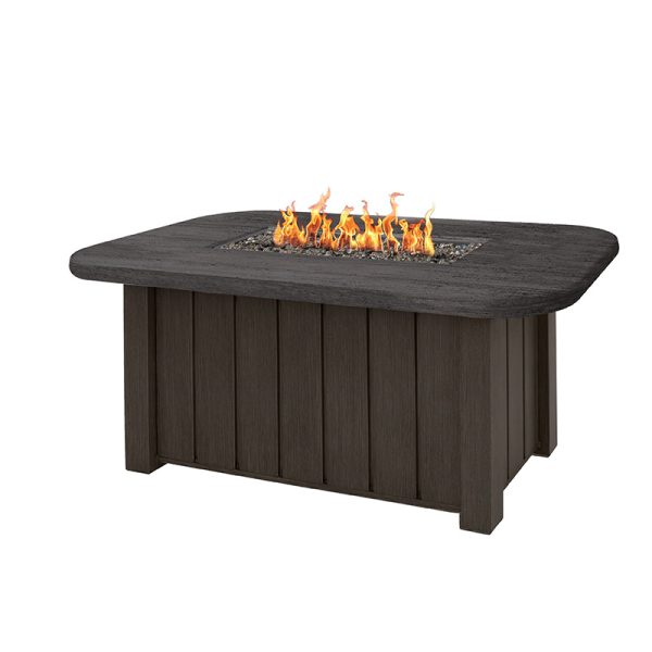 Trevi Pompano Rectangular Fire Pit with Lid 55,000 BTU Fire Table