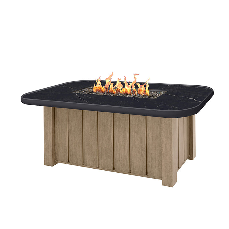 Trevi Aspen Rectangular Fire Pit with Lid 55,000 BTU Fire Table