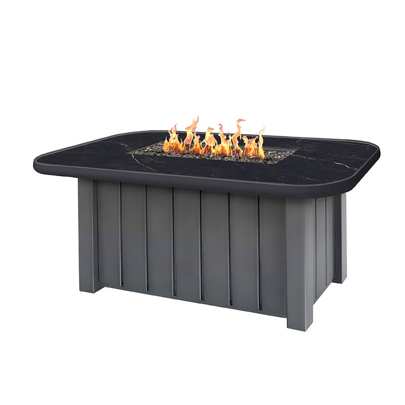 Trevi Aspen Rectangular Fire Pit with Lid 55,000 BTU Fire Table