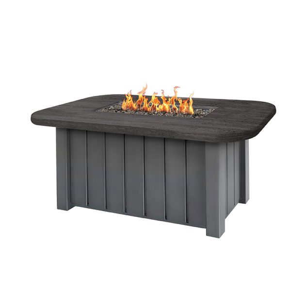 Trevi Pompano Rectangular Fire Pit with Lid 55,000 BTU Fire Table
