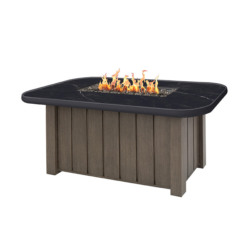 Trevi Aspen Rectangular Fire Pit with Lid 55,000 BTU Fire Table