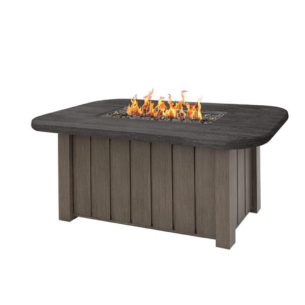 Trevi Pompano Rectangular Fire Pit with Lid 55,000 BTU Fire Table
