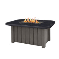 Trevi Aspen Rectangular Fire Pit with Lid 55,000 BTU Fire Table
