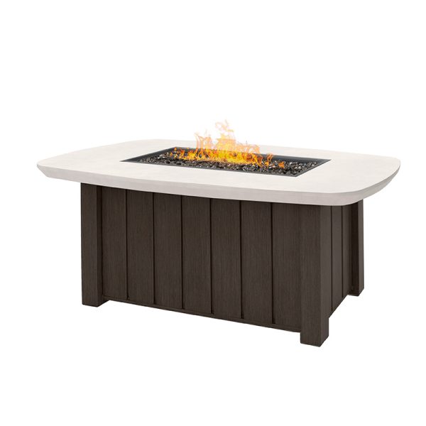 Trevi Bellino Rectangular Fire Pit with Lid 55,000 BTU Fire Table
