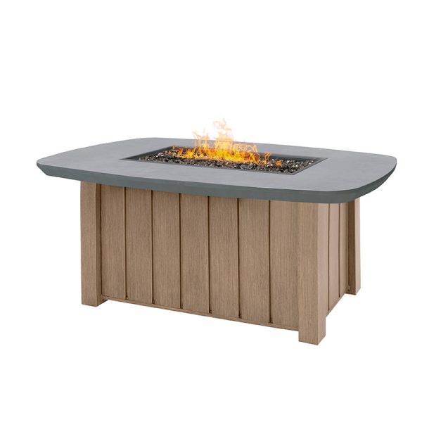 Trevi Bellino Rectangular Fire Pit with Lid 55,000 BTU Fire Table