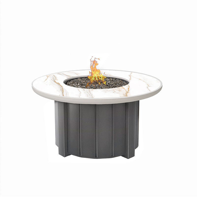 Trevi Aspen 42 Round Fire Pit with Lid 55,000 BTU Fire Table