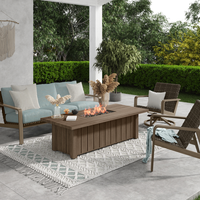 Trevi XL 70x32 Rectangular Fire Pit with Lid 55,000 BTU Fire Table