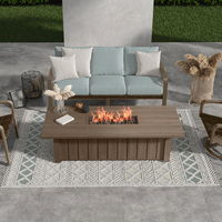 Trevi XL 70x32 Rectangular Fire Pit with Lid 55,000 BTU Fire Table