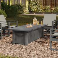 Trevi XL 70x32 Rectangular Fire Pit with Lid 55,000 BTU Fire Table
