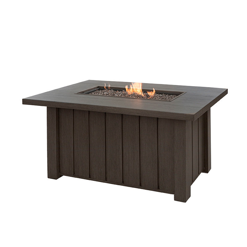 Trevi 50x32 Rectangular Fire Pit with Lid 55,000 BTU Fire Table