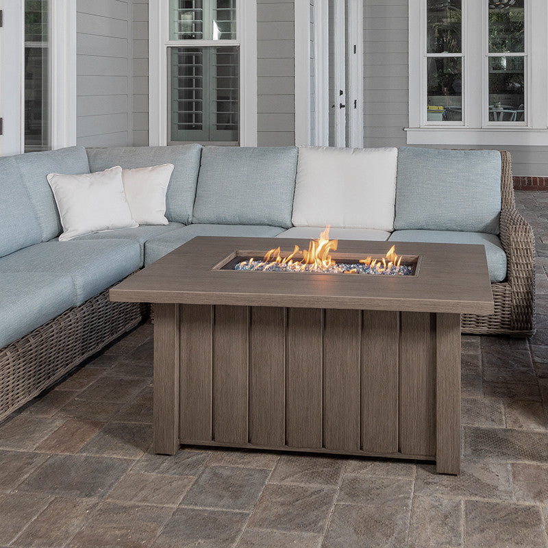 Trevi 50x32 Rectangular Fire Pit with Lid 55,000 BTU Fire Table