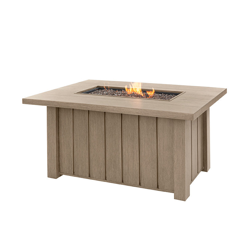 Trevi 50x32 Rectangular Fire Pit with Lid 55,000 BTU Fire Table
