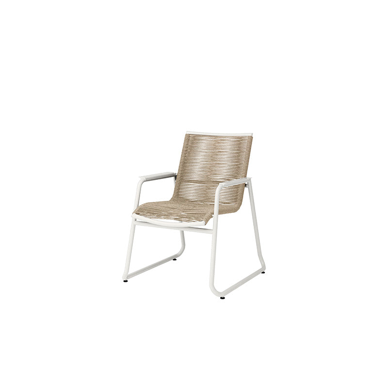Cabana Dining Arm Chair Outdoor Patio Aluminum Stackable Eco Weave