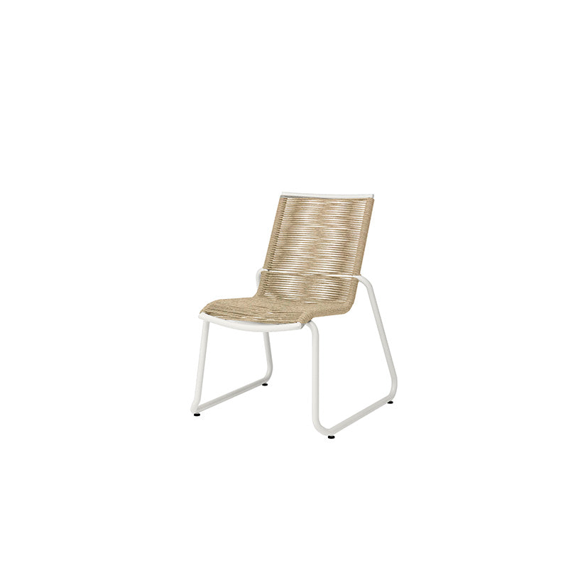 Cabana Dining Side Chair Outdoor Patio Aluminum Stackable Eco Weave