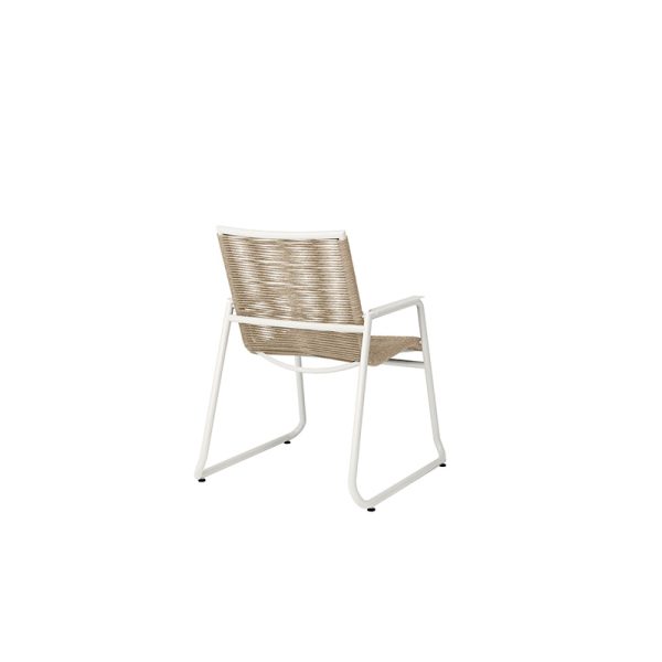 Cabana Dining Arm Chair Outdoor Patio Aluminum Stackable Eco Weave