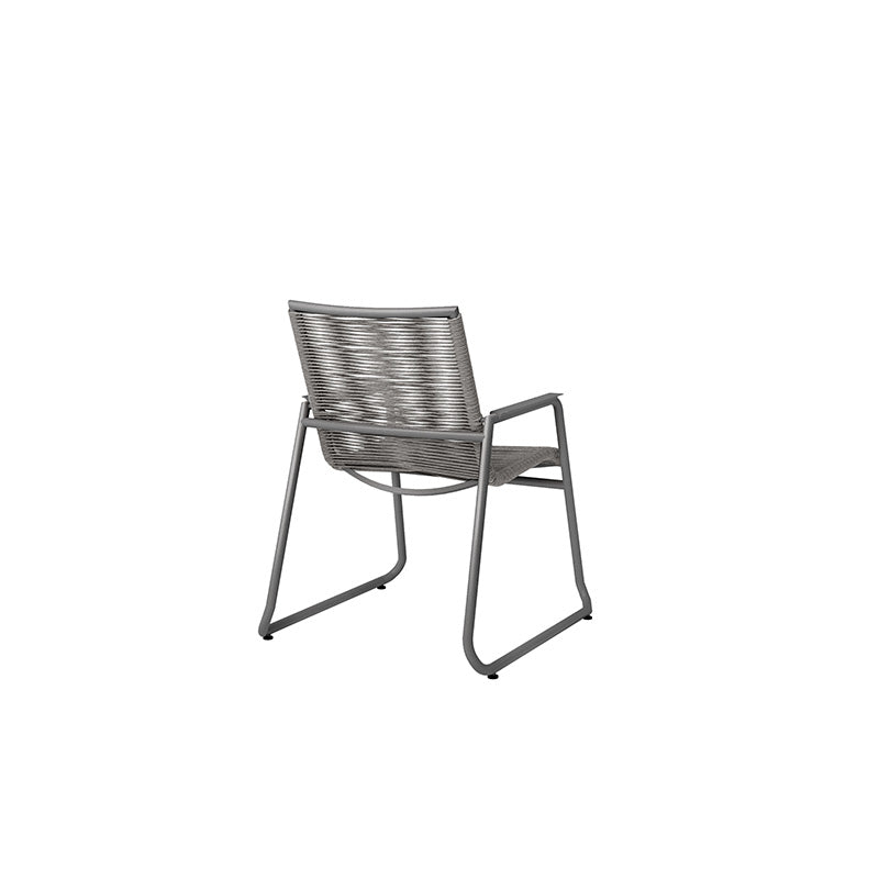 Cabana Dining Arm Chair Outdoor Patio Aluminum Stackable Eco Weave