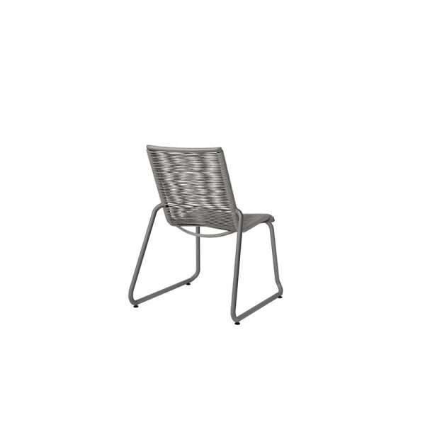 Cabana Dining Side Chair Outdoor Patio Aluminum Stackable Eco Weave