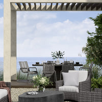Cabana Dining Arm Chair Outdoor Patio Aluminum Stackable Eco Weave